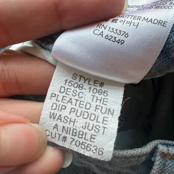 Mother Snacks The Pleated Fun Dip Puddle Barrel Jeans Size 28 - Picture 7 of 8